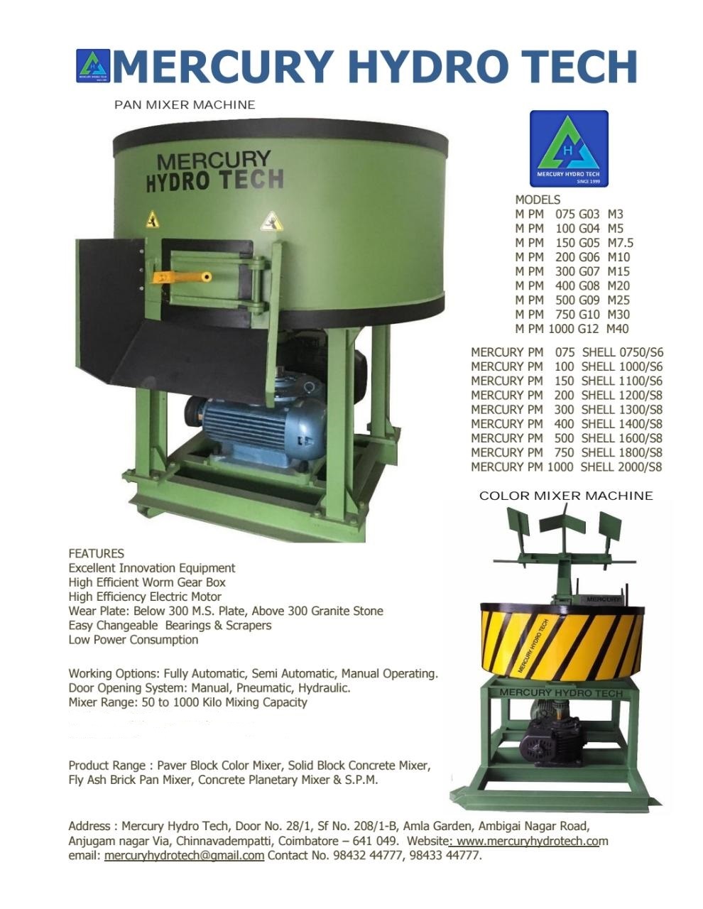 Concrete, Pan & Colour Mixers